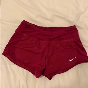 NIKE women’s Dri-Fit Maroon/ Red shorts
